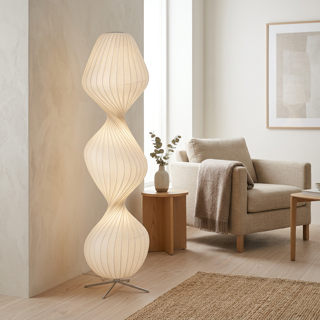 Lampadaire Sculpture de Soie
